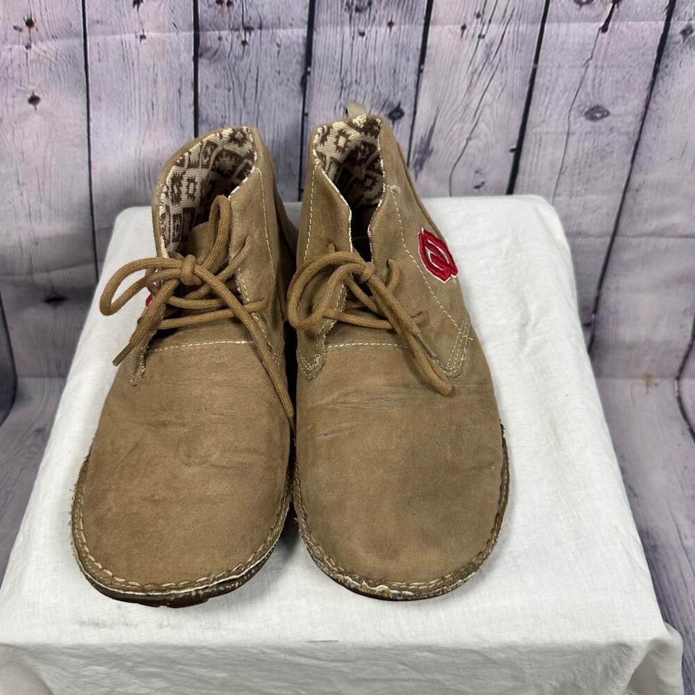 Primus Oklahoma Sooners OU Faux Suede Chukka Shoes Mens Sz 8 - Picture 2 of 7